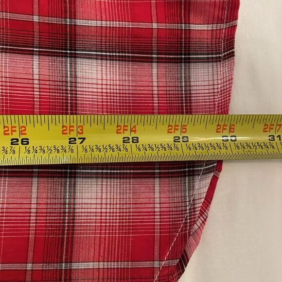 Wrangler Red Plaid Western Pearl Snap Shirt Mens Size Small Rodeo Casual - Picture 7 of 12